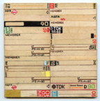 cassette- otheque - 2011- acrylique et stylos sur bois 15/15cm épaisseur 5mm