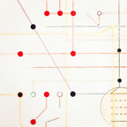 Dots, Lines n°2, 2017, acrylique, stylos sur papier, 77 x 60 cm